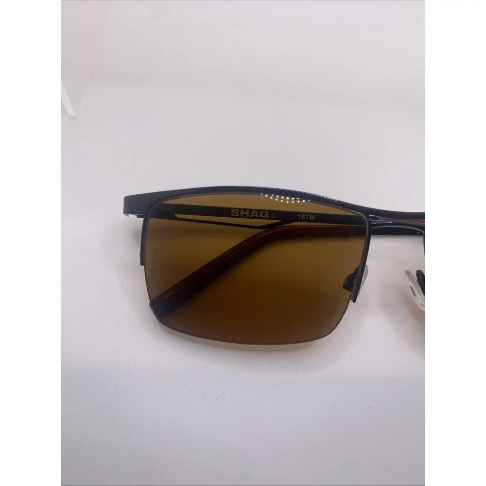 Shaq Sunglasses FRAMES ONLY Zyloware Half Rim 145 Brown 144